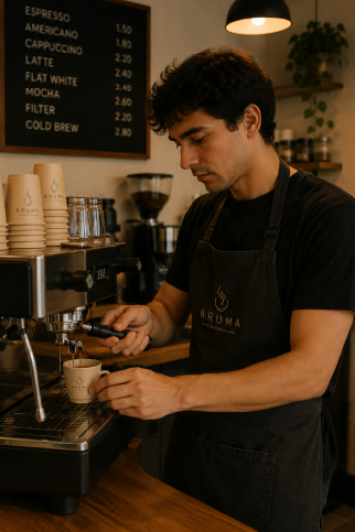 Clientes disfrutando su café en el interior
