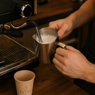 Equipo BRUMA en la barra de café