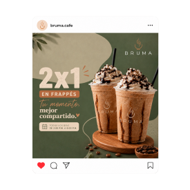 Publicación de Instagram: detalle de café